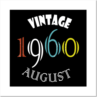 1960 Vintage August Birthday Posters and Art